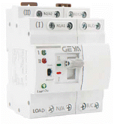 Geya Notstrom Umschaltbox Geya Notstrom Umschaltbox mit Schaltern und Anschlüssen für Last, N/A1, N/A2, B/C.