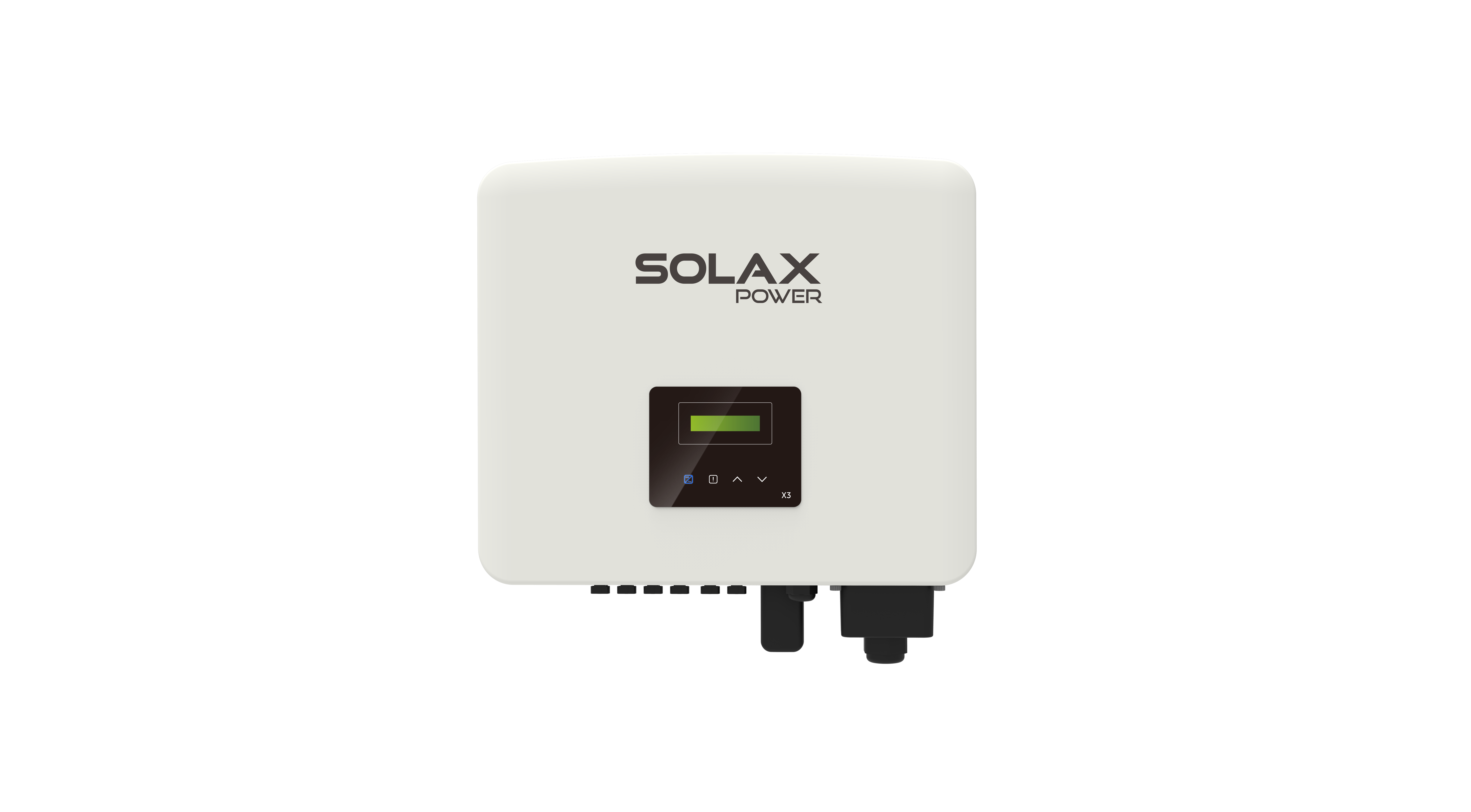 Solax Wechselrichter X3-Pro Solax Power Wechselrichter mit Display und Anschlüssen, geeignet für die Installation in Solaranlagen.