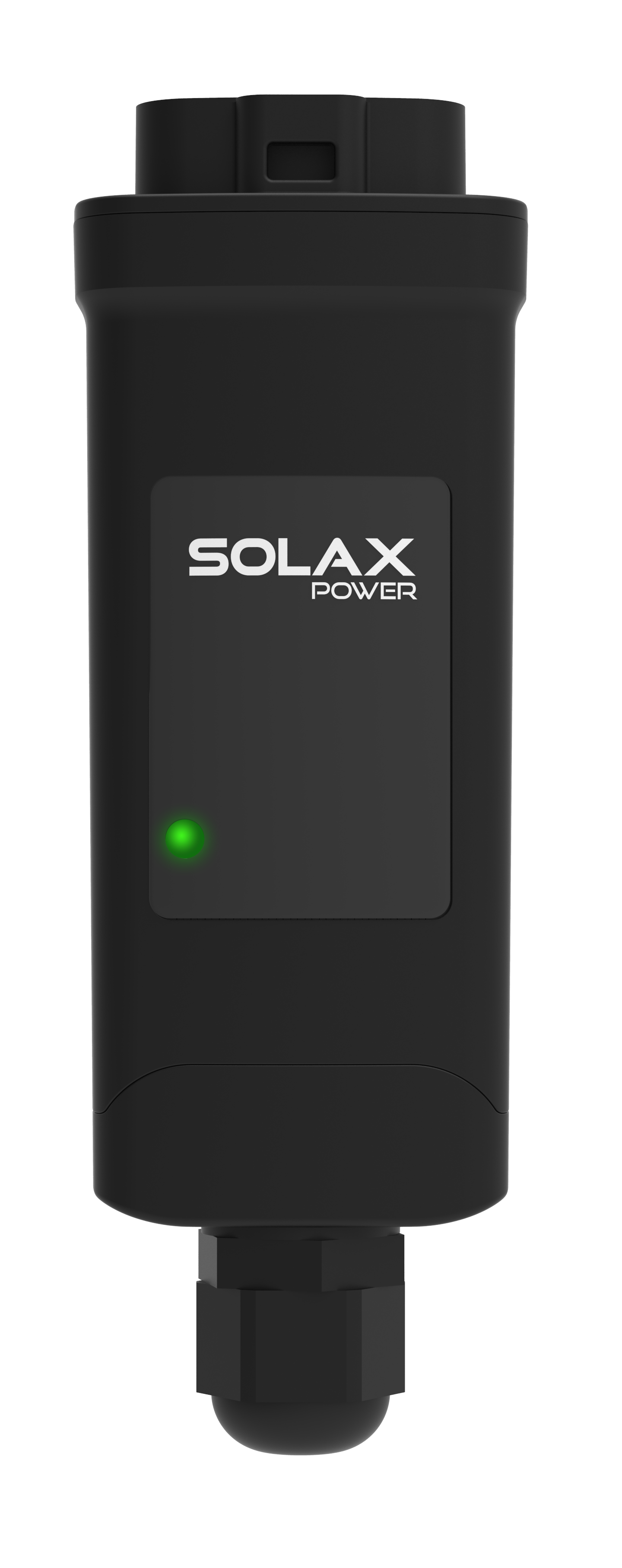 Solax WIFI LAN Solax-Kommunikationsmodul mit Status-LED und RJ45-kompatibler LAN-Anschlusskappe für kabelgebundene Netzwerkanbindung.